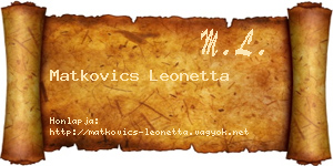 Matkovics Leonetta névjegykártya